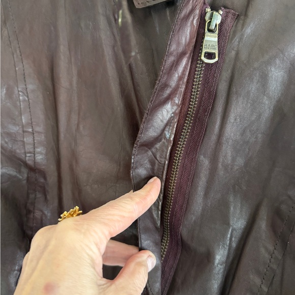 Marc New York Brown Leather Zip Moto Jacket Women's Small - Picture 8 of 16